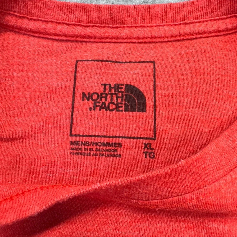 THE NORTH FACE T Shirt Mens XL Large Logo‎ Shirt Orange Color Short Sleeve